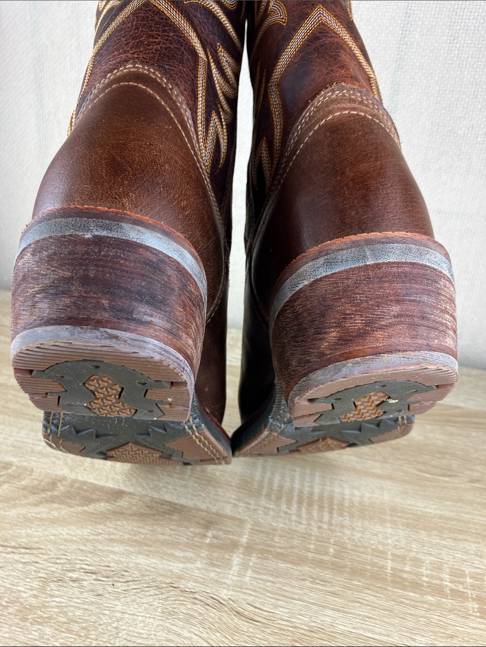 Justin 10 WIDE Stampede Rush Western Boots Cowboy Square Toe Brown Leather - Picture 6 of 16